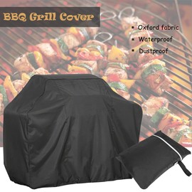 SUNSURE Cubierta para parrilla de barbacoa, cubierta impermeable de 57 pulgadas, cubierta de parrilla de gas para barbacoa de patio, resistente al viento y a los rayos UV, cubierta para ahumador de gas con cordón ajustable (57 x 24 x 46 pulgadas)