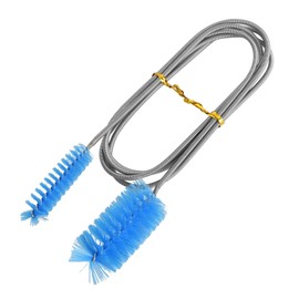 155 cm Long Cleaning Brush, Double-Sided Hose Brush Made of Nylon Filaments, Stainless Steel, Flexible Brush, Cleaning Tasks, Easy to Solve, Drain Brush for Cleaning Kitchen Drain Pipes (Blue)