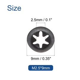 uxcell 200pcs Internal Tooth Washers M3 Push on Retaining Clips Quick Speed ing Washers, 65Mn Steel Push Nuts