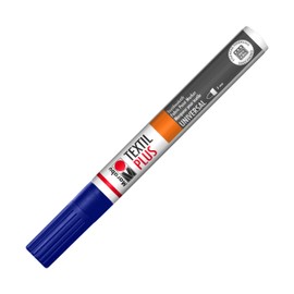 Marabu 01180003053 Textile Painter Plus, Dark Blue 053, Line Width Approx. 3 mm, Fabric Paint Pen for Light and Dark Fabrics, Water-based, Soft Handle, Washable up to 40 °C After Fixation