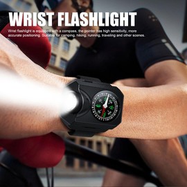 Luqeeg Wrist Flashlight, Rechargeable 5 Modes Watch Flashlight with Compass for Camping, Hiking, Travel, Luqeegs2g0eyt1kf