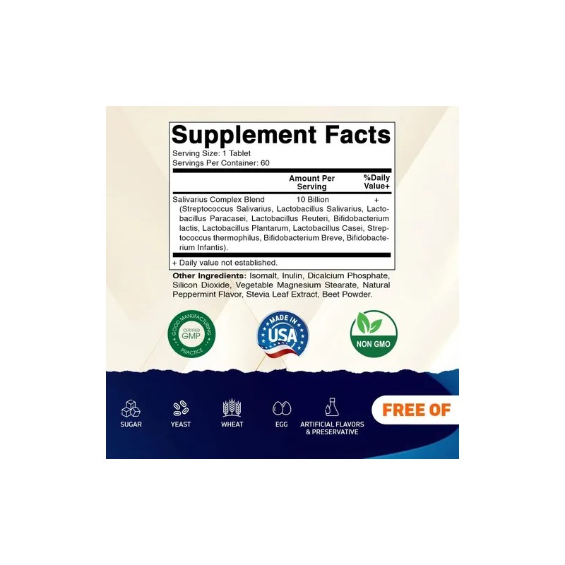 Vitamatic Salivarius Probióticos Orales Masticable Menta 120