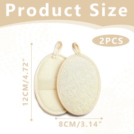 Pack of 2 Natural Loofah Sponge Exfoliating Body Washer, Loofah Sponge, Exfoliating Sponge, Loofah Sponge Body, Natural Sponge for Showering, for Men and Women, Dishwashing Loofah
