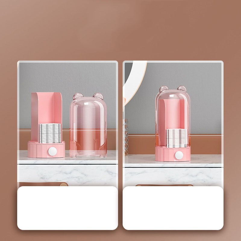 Cotton Pad Dispenser Automatic Dustproof Transparent Wall Mounted Wall Mounted