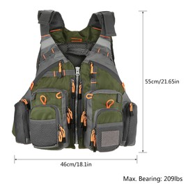 Aomiun Outdoor Breathable Padded Fishing Life Vest Superior 209lb Bearing Life Safety Jacket Swimming Sailing Waistcoat Utility Vest Floatation Floating Device