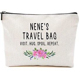HTDesigns Nene Travel Bag - Nene Gift - Grandma Makeup Bag - Birthday Gift Nene - Mother Day Gift - Travel Cosmetic Bag From Grandchildren