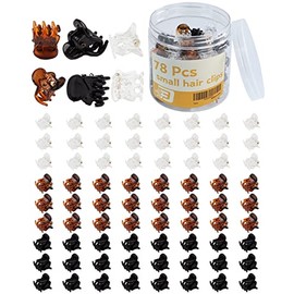 Pinzas pequeñas para el pelo para mujeres y niñas, 78 piezas de mini pinzas para el pelo, pinzas de plástico pequeñas con 3 colores, pequeñas pinzas p