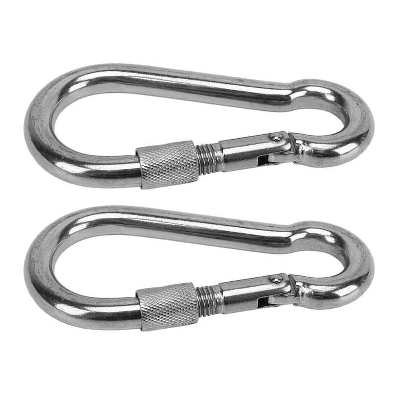 2pcs Stainless Steel Locking Clip Outdoor Camping Locking Buckle for
