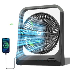 8-inch USB Portable Fan - 20800mAh Rechargeable Battery Operated Fan (80Hrs work time) - Personal Desk Fans - Battery Powered Fans use for Bedroom, Desktop, Table, Office, Camping, and Outdoor