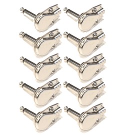 Lot of (10) Pancake 1/4" Inch (6.3mm) Right Angle 90 Degree Mono Male Plugs