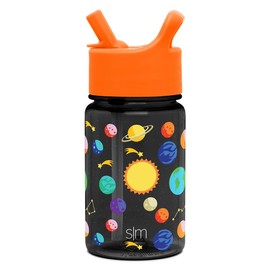 Simple Modern Kids Summit Plastic Water Bottle with Leak Proof Straw Lid 12oz - BPA-Free, Reusable, Durable for Toddlers:_Solar System