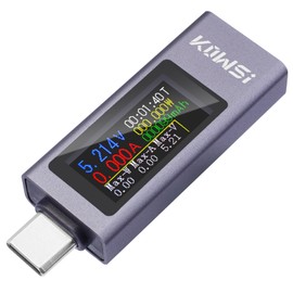 Current Voltage Checker, Bi-Directional USB C Power Meter USB C Tester, USB Multimeter 4-30V 0-12A Voltage Current Capacity Energy Power Digital Tester Color Display
