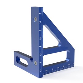 Yunseity Regla Triangular de Medición de Múltiples ángulos, Aleación de Aluminio, Herramienta de Precisión de Marcado de Escala en Pulgadas, para Carpintería, Trazador de Inglete de (Blue)