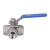 3 Way Ball Valve 1in 304 Stainless Steel Female T