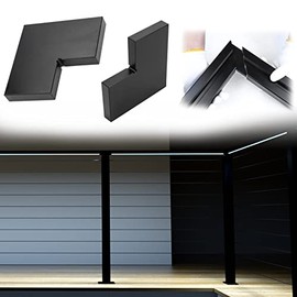 Muzata HT11 LED Handrail Accessories - 2Pack Corner Connector High Strength POM Handrail Fittings, HA21 BNP