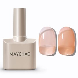 MAYCHAO- Esmalte de uñas en gel nude de 15 ml, 1 pieza de esmalte de uñas en gel nude cristalino, esmalte de uñas nude translúcido remojable          