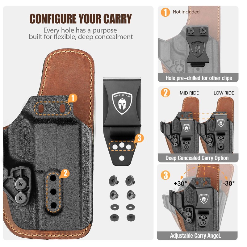 WARRIORLAND IWB Hybrid Holster, Fits for Springfield Hellcat Pro &