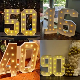 4ft Light up Number 6 White Numbers with Lights 6th Birthday Party Decorations Large Marquee Mosaic Number Frame with Slots Letter 6 Cardboard Pre-Cut Cut-Out Thick Foam Board Sign Anniversary