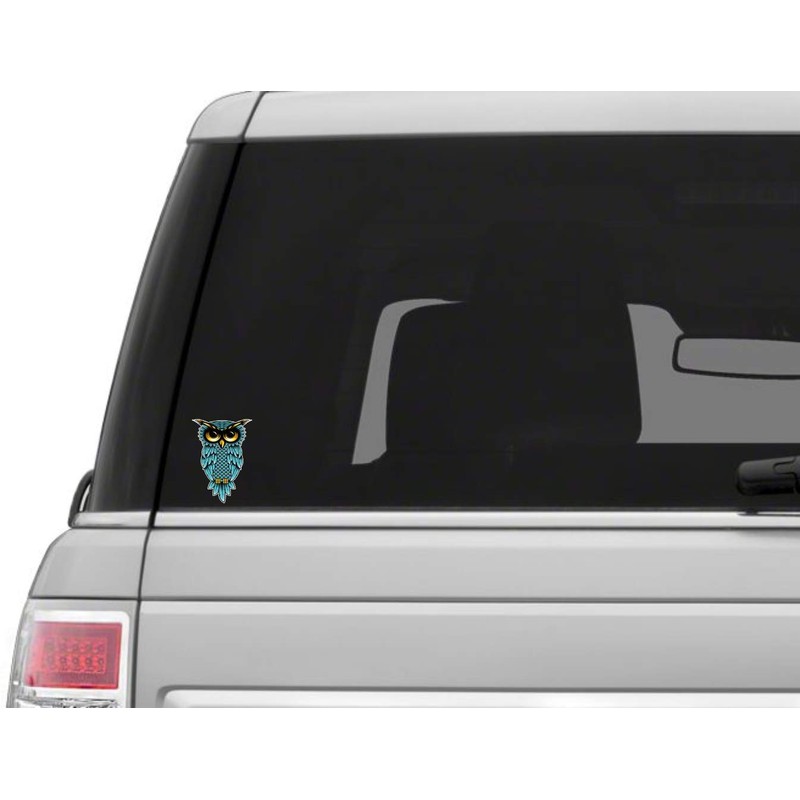 Vinyl Junkie Graphics Owl Blue Teal Sticker/Decal