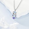 YAFEINI Owl Necklace 925 Sterling Silver Moonstone Owl Pendant Necklace