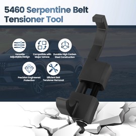WODHMIEY 5460 Serpentine Belt Tensioner Tool, Belt Tension Compressor & Spring Compressor for Engine Drive Belts/Tensioner Pulleys, Forged High Carbon Steel, Rustproof, Adjustable Arm