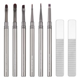 6 Pcs Nail Art Brushes with 2 Pcs Nail Files, Gel Polish Nail-Art Design Pen Painting Tools Set Acrylic Nails Brushe Nails Brushes for Nail-Art, suitable for Gel Dilution, Thin Details, Fine Drawing