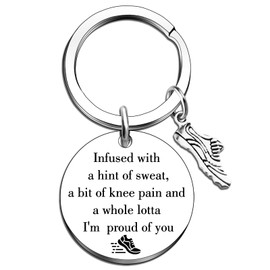 MigPio Runner Gifts for Women Men Track and Field Accessories Marathon Keychain Gifts Cross Country Running Gift for Runners Running Lovers Keychain