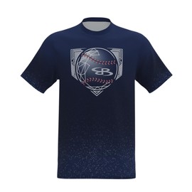 Boombah Boys Baseball Dialed in Density Tee Navy/Red/White - Size Youth X Large
