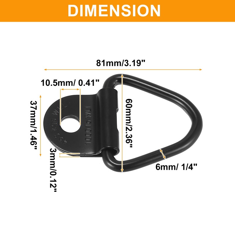 X AUTOHAUX Tie Down Anchor 1/4" Diameter V Shape Ring
