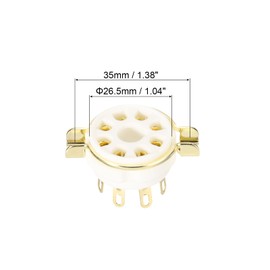 MECCANIXITY 8 Pins PCB Tube Socket Ceramics, Vacuum Tube Protect Tube Pin Socket, White Plated Suitable for 12AX7, 12AU7 Tube Pack of 5, 26.5mm, GZC8-Y-1-G