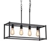 AMZASA Black Rectangle Island Lighting Rectangular Modern Industrial Chandelier 4
