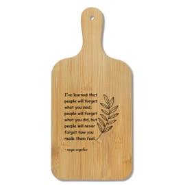 FONDCANYON Inspirational Gifts for Women 15x7 Cutting Chopping Board with Handle, Motivational Encouragement Gifts Cutting Boards for Kitchen, Maya Angelou Quotes Decorative Cheese Charcuterie Board