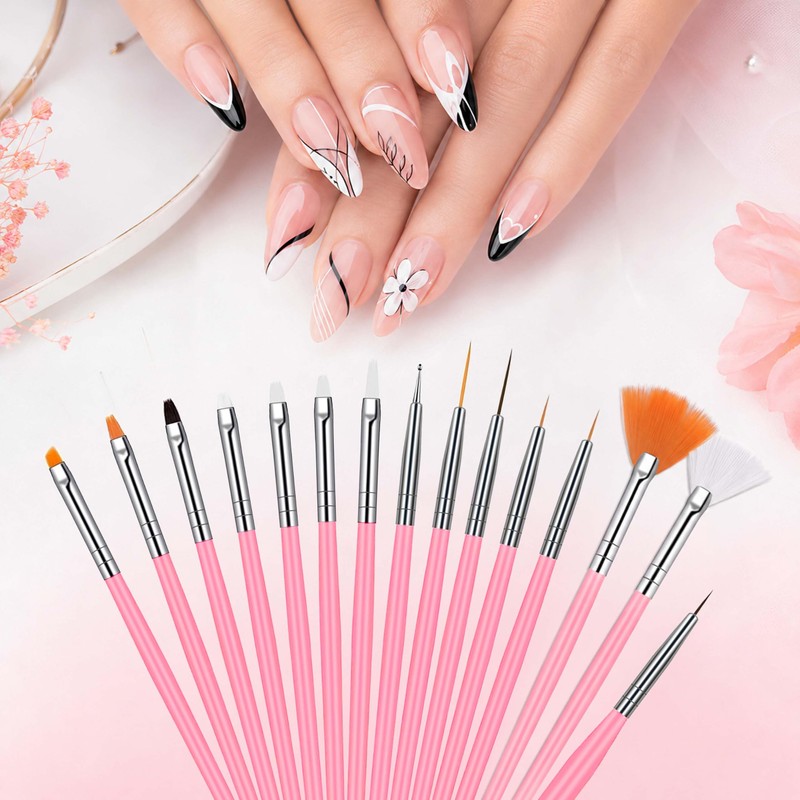 luxwo Nail Brush Set 20 Pieces Nail Brush for Gel