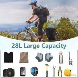 zeroto Pannier Bike Bags, 28L Bike Rack Bag Waterproof Bicycle Pannier Bag Durable Bike Saddle Bag for Rear Rack with Reflective Trim, Carrying Strap for Road Bikes, Mountain Bikes（Black）