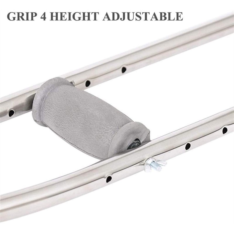 Tall Adult Walking Crutch (Pair), Lightweight Stainless Steel Lower crutched