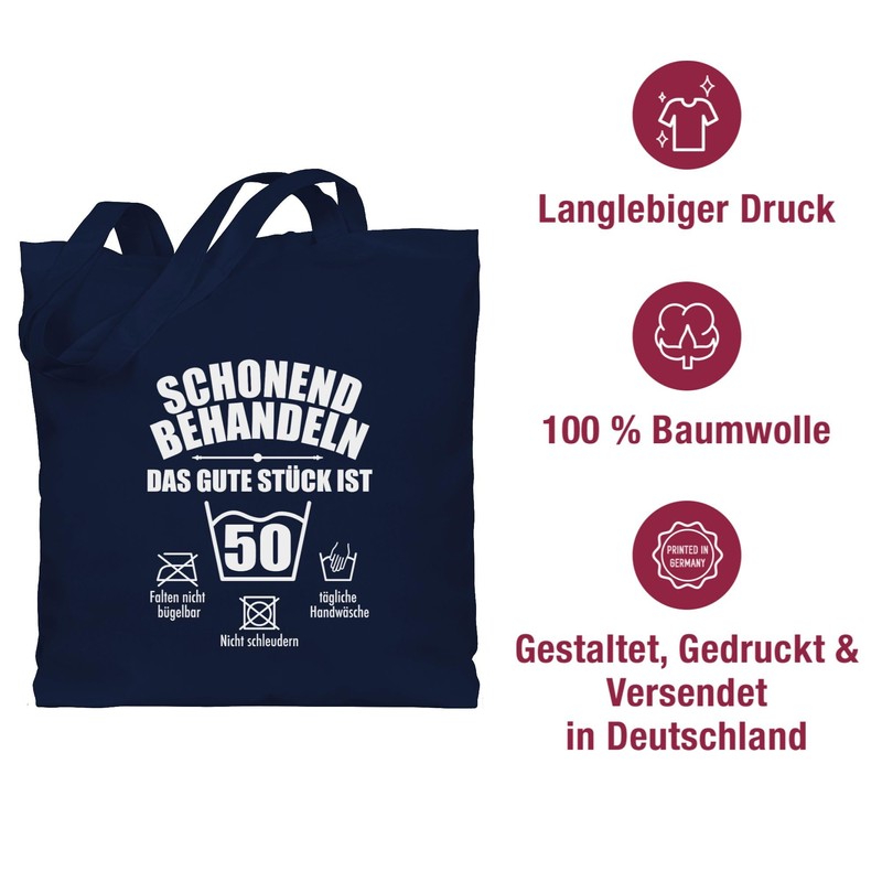Shirtracer - Cotton Bag - 50th Birthday - Treat gently