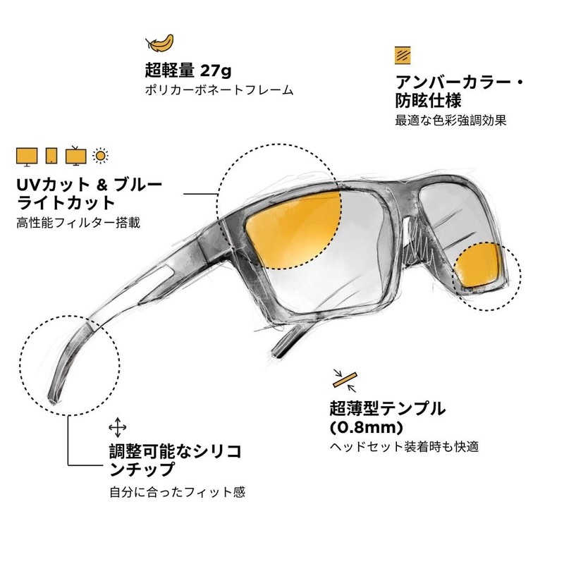 Horus X Gaming Glasses, Blue Light Blocking PC Glasses, Blue