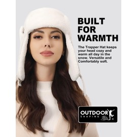 Outddor Shaping Trapper Hat for Men Women Windproof Trooper Hat Ushanka Ear Flaps Warm Winter Outdoor Hats Stone
