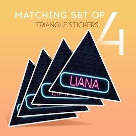Vinyl Triangle Stickers (Set of 4) 10cm - Neon Sign Design Liana Name for Laptops, Tablets, Luggage, Scrap Booking, Fridges #353229