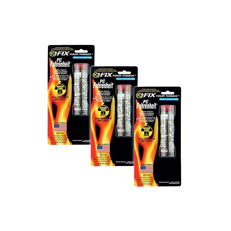 PC Products PC-Fahrenheit Hi-Temp Epoxy Adhesive, 1 oz Stick, 3-Pack