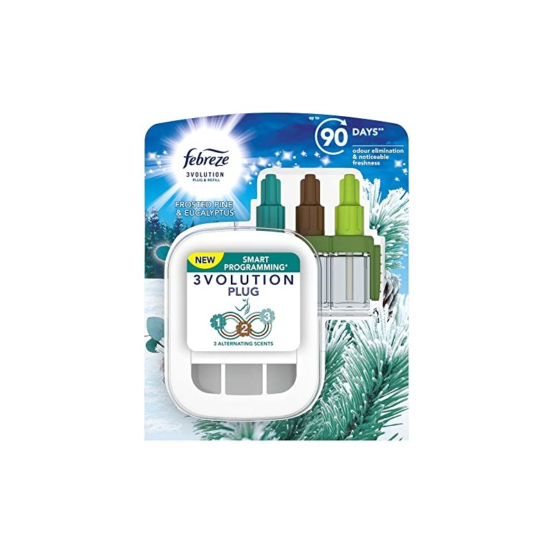 Febreze 3Volution Smart Programming Air Freshener Plug-In Starter Kit Frosted