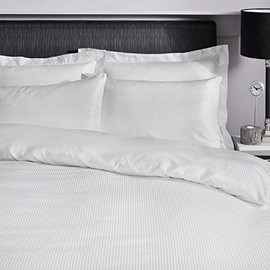 Catherine Lansfield Platinum Satin Stripe 300 Thread Count Oxford Pillow Cases, White, Pair