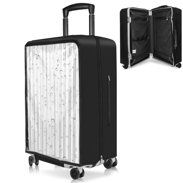 Yotako Upgraded Zippered Transparent PVC Suitcase Cover, No Disassembly Required