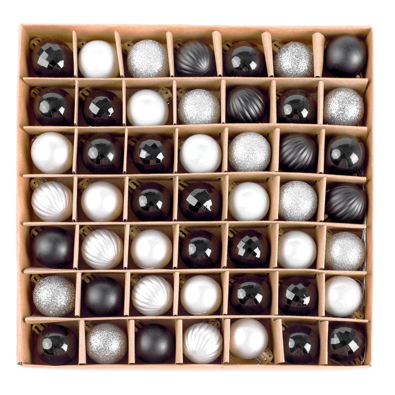 VEYLIN Christmas Mini Baubles, 49pcs 3cm Mini Christmas Tree Baubles
