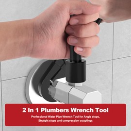 APIOLO Angle Stop Wrench Set,Professional Plumbing Tools Professional, Dual Kwik Tite Spanner Kit, Makes Plumbing Installation Easier, Useful Plumbers Wrench for Tight Spaces