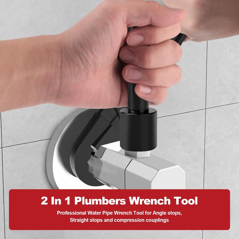APIOLO Angle Stop Wrench Set,Professional Plumbing Tools Professional, Dual Kwik