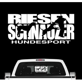 siviwonder Giant Schnauzer Dog Sport Car Sticker Dog Film Munich Russian Bear Colour White Size 80 cm