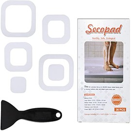Secopad Non-Slip Bathtub Stickers, 36 PCS Safety Bathroom Tubs Showers Treads Adhesive Decals Scraper (Clear)
