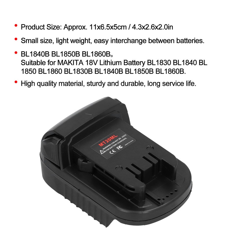 MT20ML Adapter for MAKITA 18V Lithium Battery BL1830 BL1840 BL1850
