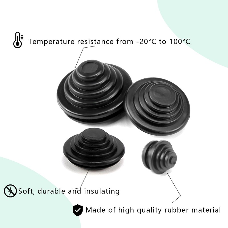 LPZMPZ Pack of 60 Waterproof Cable Grommets Rubber Grommets for